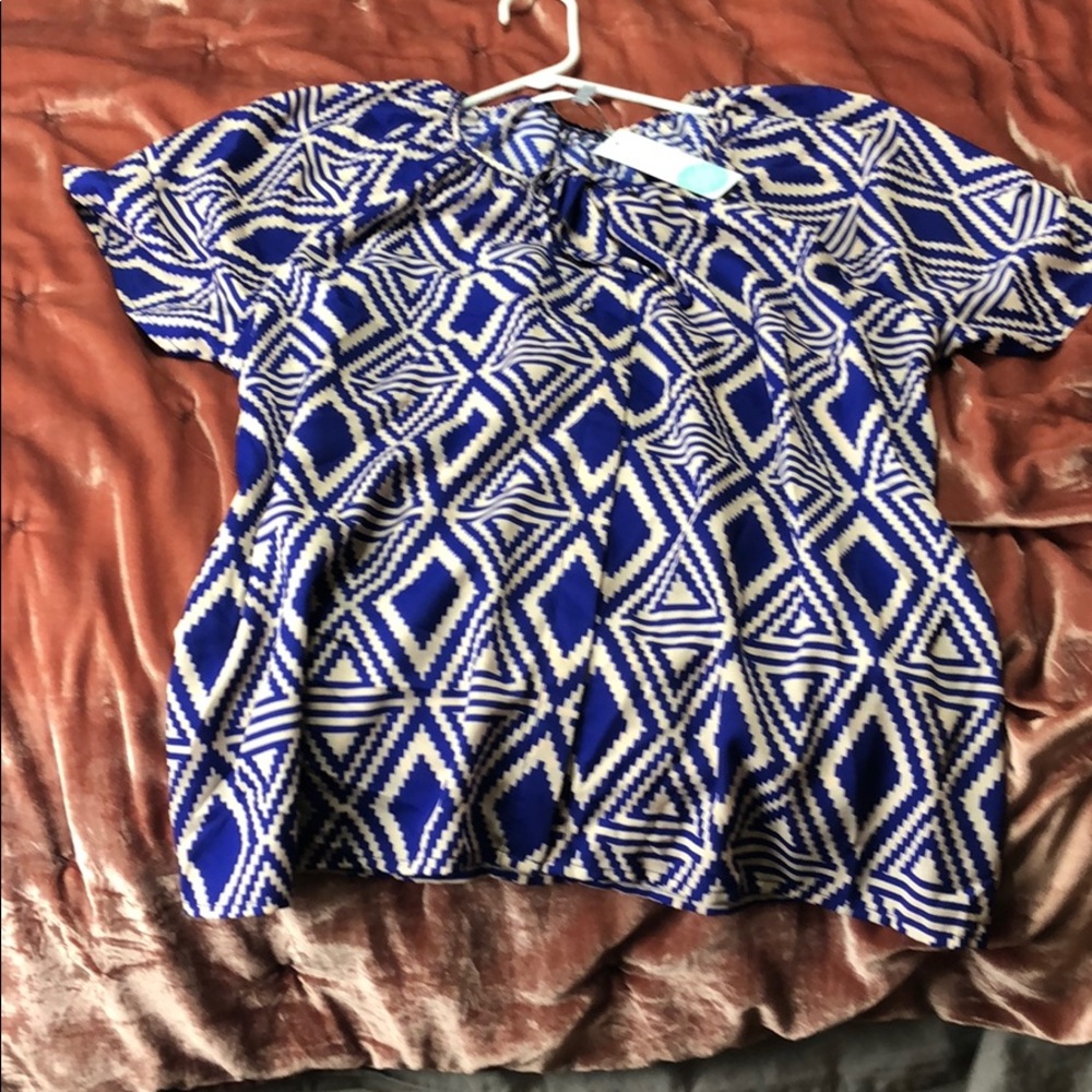Purple and beige printed top